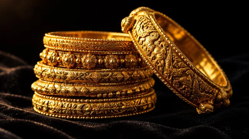Gold bangles and kada